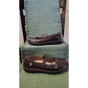 Birkenstock Iona Black Leather Mary Jane Flats Size 9